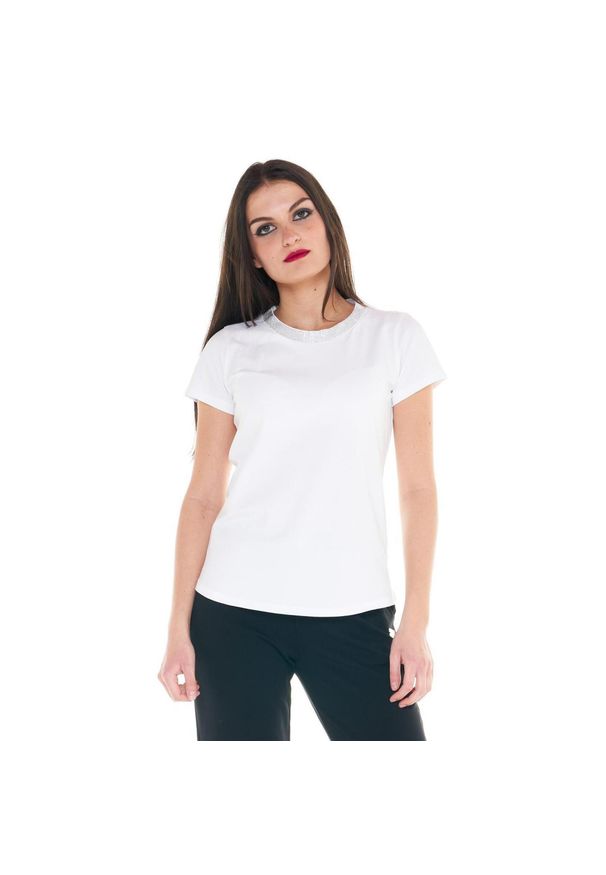 LEONE 1947 APPAREL - Damska koszulka Cristal Shine. Kolor: biały. Materiał: tkanina. Sport: fitness