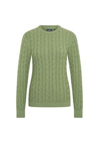 HV POLO - Sweter damski HV Polo Tally. Typ kołnierza: polo. Kolor: zielony. Materiał: polar. Sezon: zima #1