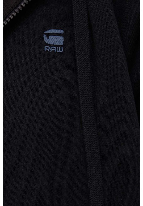 G-Star RAW - G-Star Raw bluza damska kolor czarny z kapturem gładka. Okazja: na co dzień. Typ kołnierza: kaptur. Kolor: czarny. Materiał: dzianina, poliester. Wzór: gładki. Styl: casual