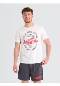 Sinsay - Piżama dwuczęściowa Hot Wheels - kremowy. Kolor: kremowy #1