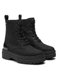 TOMMY HILFIGER - Tommy Hilfiger Trapery Flag Ventile Lace Up Boot FW0FW08287 Czarny. Kolor: czarny. Materiał: materiał #3