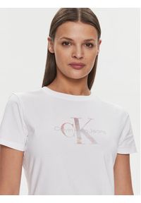 Calvin Klein Jeans Sukienka codzienna Diffused Monologo J20J223056 Biały Slim Fit. Okazja: na co dzień. Kolor: biały. Materiał: bawełna. Typ sukienki: proste. Styl: casual