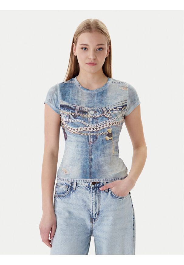 Guess T-Shirt W6RI52 KCCG0 Niebieski Regular Fit. Kolor: niebieski. Materiał: bawełna, syntetyk