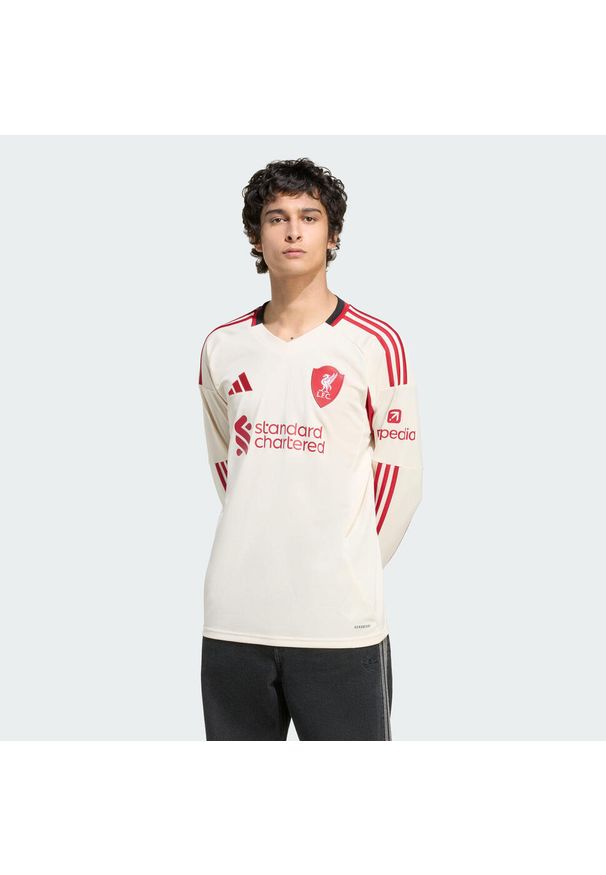Adidas - Koszulka Liverpool FC 25/26 Long Sleeve Away. Kolor: biały. Długość rękawa: długi rękaw. Sport: piłka nożna
