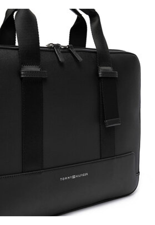 TOMMY HILFIGER - Tommy Hilfiger Torba na laptopa Th Modern Computer Bag AM0AM13637 Czarny. Kolor: czarny. Materiał: skóra