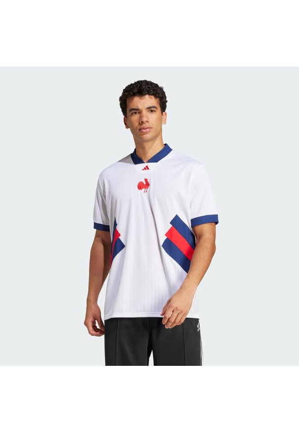Adidas - Koszulka France Heritage. Kolor: biały, wielokolorowy, niebieski