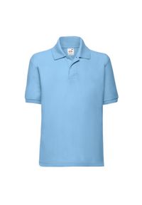 FRUIT OF THE LOOM - Koszulka Polo Dla Dzieci 65/35. Typ kołnierza: polo. Kolor: niebieski