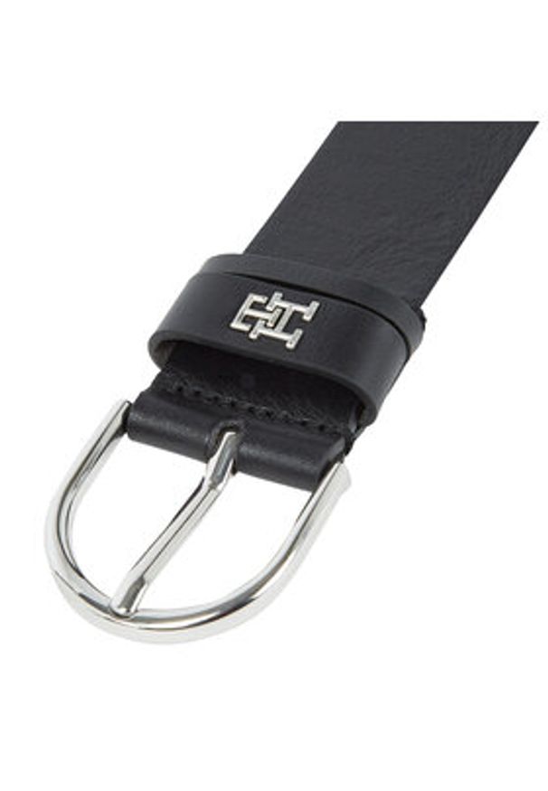 TOMMY HILFIGER - Tommy Hilfiger Pasek Damski Th Timeless 3.5 AW0AW15387 Czarny. Kolor: czarny. Materiał: skóra