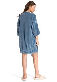LaLupa - Welurowa sukienka tunika ze ściągaczem na dole. Materiał: welur. Wzór: nadruk. Typ sukienki: oversize, proste #2