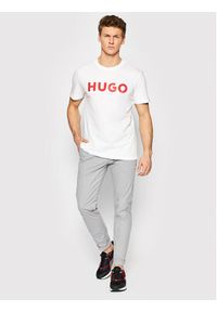 Hugo T-Shirt Dulivio 50467556 Biały Regular Fit. Kolor: biały. Materiał: bawełna