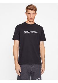 Karl Lagerfeld Jeans T-Shirt 235D1707 Czarny Regular Fit. Kolor: czarny. Materiał: bawełna