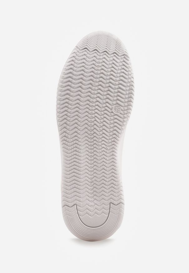 Renee - Białe Sneakersy z Ekoskóry na Grubej Podeszwie ze Sznurowaniem Serizia. Okazja: na co dzień. Zapięcie: sznurówki. Kolor: biały. Materiał: jeans. Obcas: na platformie