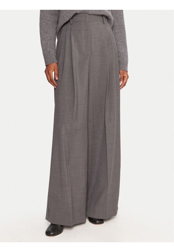 Weekend Max Mara Spodnie palazzo Adelfi 2525136072 Szary Wide Leg. Kolor: szary. Materiał: wełna