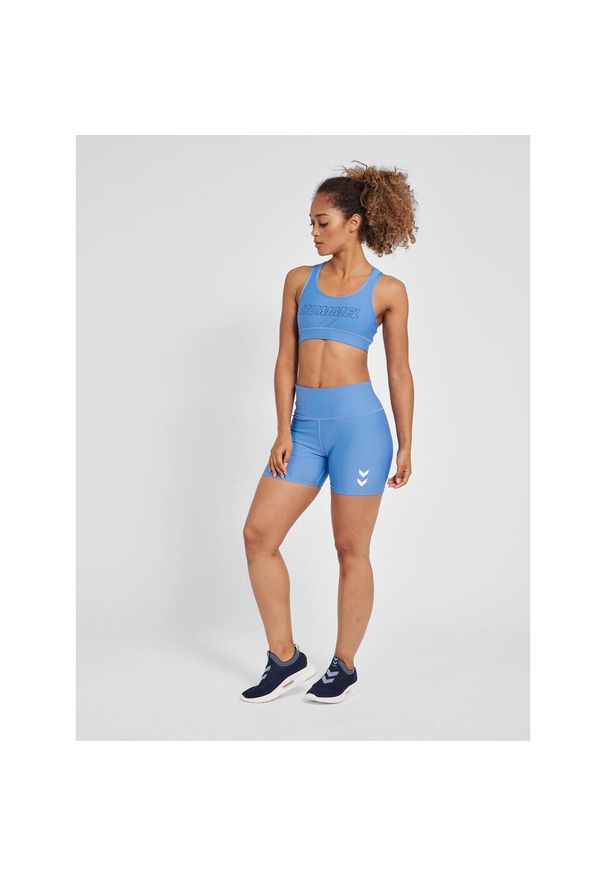 Damski biustonosz sportowy Hummel TE Tola. Kolor: niebieski. Materiał: jersey. Sport: fitness
