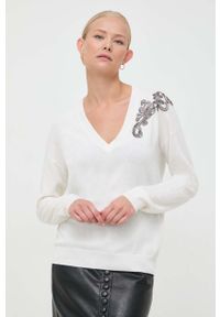 Liu Jo sweter z domieszką kaszmiru kolor beżowy lekki. Kolor: beżowy. Materiał: kaszmir. Długość rękawa: długi rękaw. Długość: długie #1