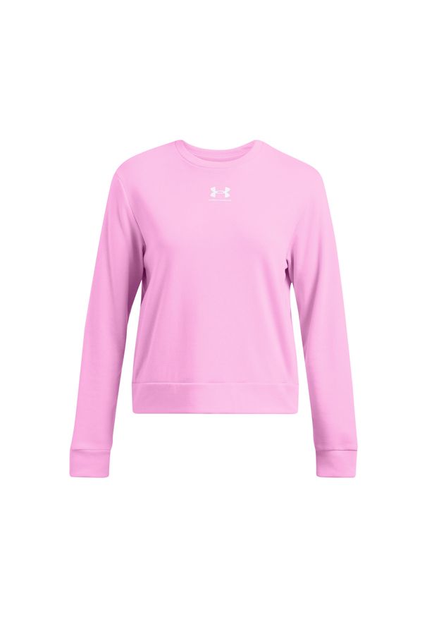 Damski sweatshirt Under Armour Rival Terry. Kolor: biały, różowy, wielokolorowy. Materiał: polar, materiał. Sezon: zima