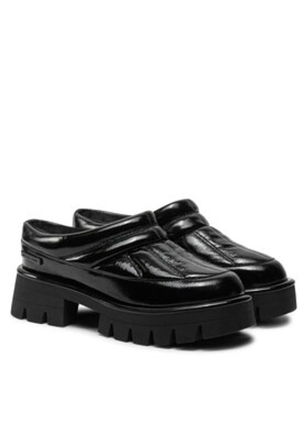 MICHAEL Michael Kors Klapki Barton Crackled Patent 40F4BTFP1L Czarny. Kolor: czarny. Materiał: skóra