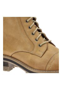 Brązowe Trzewiki Wasak Damskie Skórzane Botki. Okazja: na co dzień. Zapięcie: sznurówki. Kolor: brązowy. Materiał: skóra. Sezon: zima, jesień. Styl: casual, klasyczny #3