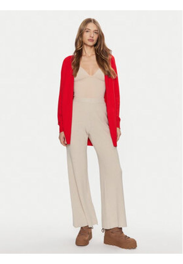 Pieces Kardigan Natalie 17156644 Czerwony Loose Fit. Kolor: czerwony. Materiał: syntetyk