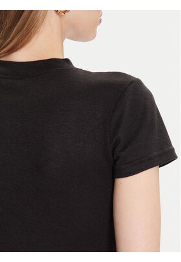 Guess T-Shirt W5BP07 KCGM2 Czarny Slim Fit. Kolor: czarny. Materiał: syntetyk, wiskoza