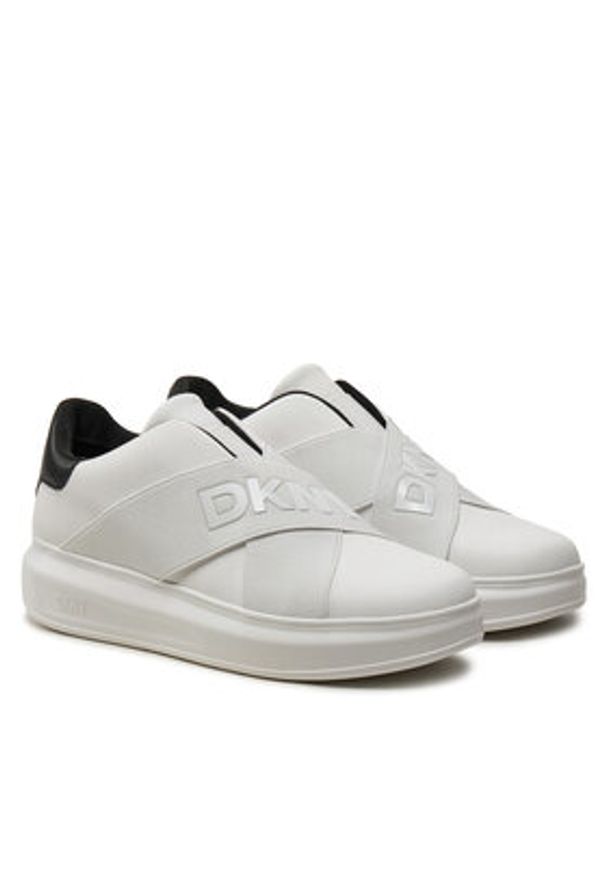 DKNY Sneakersy Jaye K4467549 Biały. Kolor: biały. Materiał: skóra