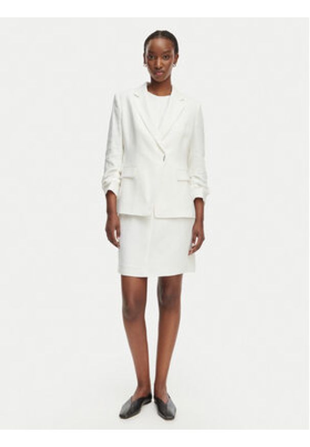 BOSS Marynarka Jia8 50557249 Biały Slim Fit. Kolor: biały. Materiał: wiskoza