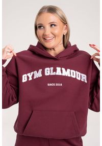 GYM GLAMOUR - Bluza fitness damska Gym Glamour college. Kolor: czerwony, brązowy, wielokolorowy. Sport: fitness