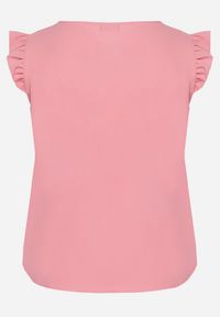 Born2be - Jasnoróżowy Top Koszulka bez Rękawów z Falbanką Vivolia. Kolor: różowy. Materiał: tkanina. Długość rękawa: bez rękawów. Sezon: lato #7