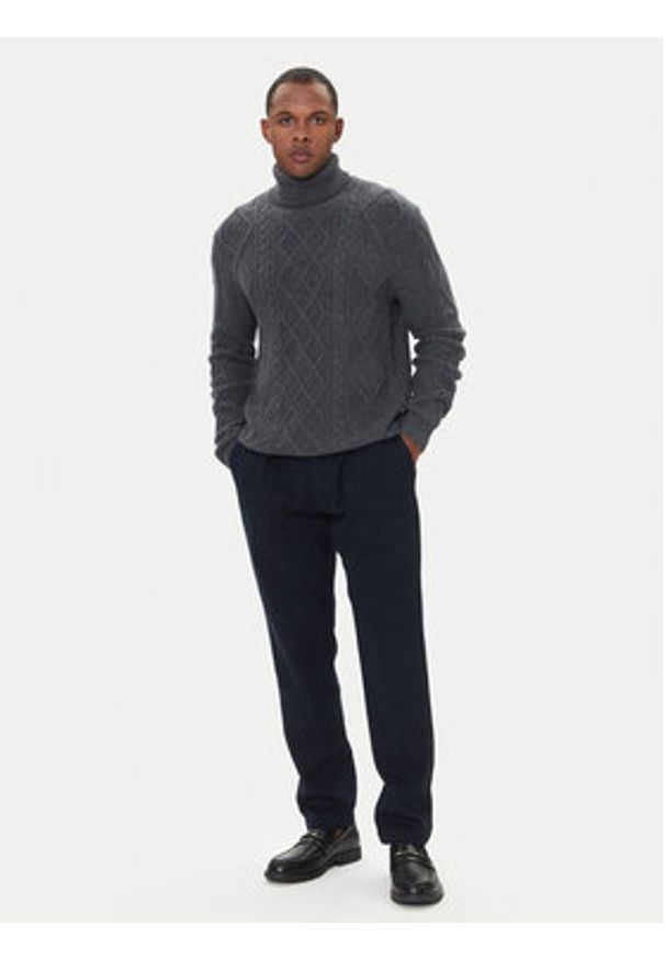 TOMMY HILFIGER - Tommy Hilfiger Golf MW0MW40914 Szary Regular Fit. Typ kołnierza: golf. Kolor: szary. Materiał: wełna
