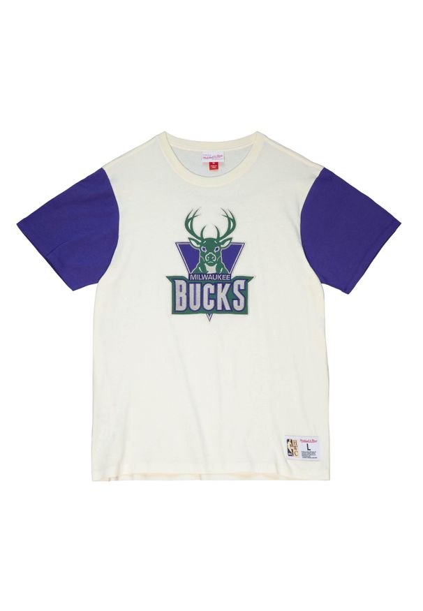 Mitchell & Ness - Koszulka Milwaukee Bucks NBA Color Blocked. Kolor: beżowy, wielokolorowy, biały. Sport: koszykówka