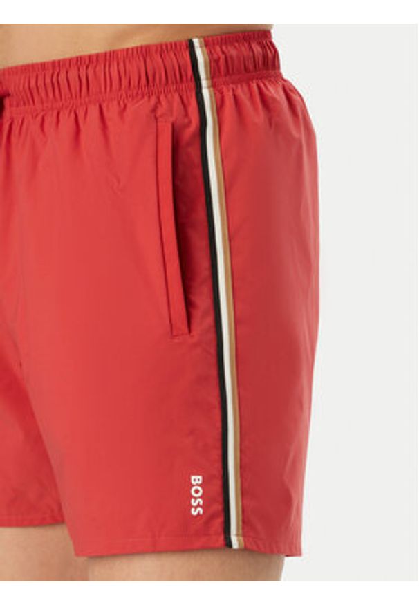 BOSS Szorty kąpielowe Iconic 50491594 Czerwony ciemny Regular Fit. Kolor: czerwony