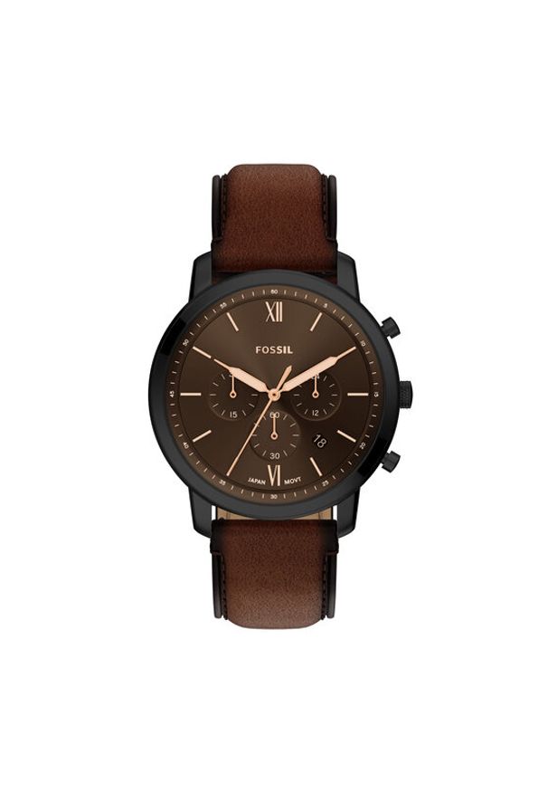 Fossil Zegarek Neutra FS6163 Brązowy. Kolor: brązowy. Materiał: skóra