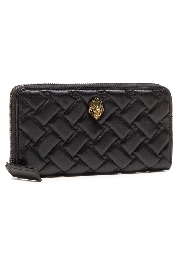 Duży Portfel Damski Kurt Geiger K Zip Around Wallet Eagle 1803000109 Black. Kolor: czarny. Materiał: skóra