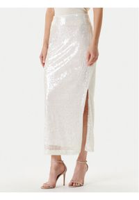 YAS Spódnica maxi Sequina 26037771 Écru Regular Fit. Materiał: syntetyk