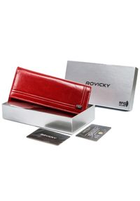 ROVICKY - Portfel damski Rovicky [DH] CPR-8787-BAR czerwony. Kolor: czerwony. Materiał: skóra