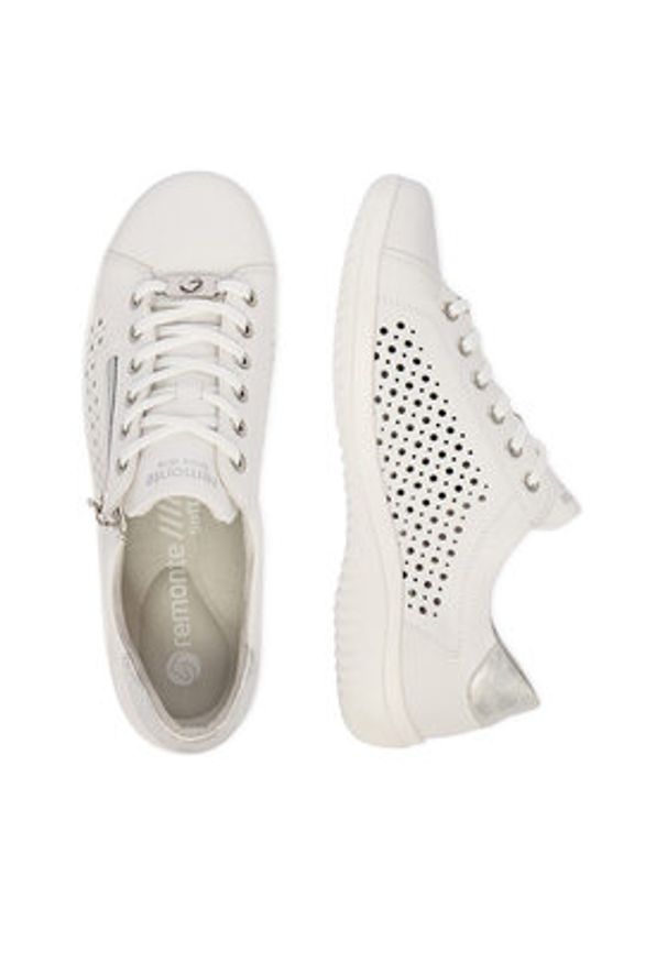 Remonte Sneakersy CEO-D1E08-80 Biały. Kolor: biały. Materiał: syntetyk, skóra