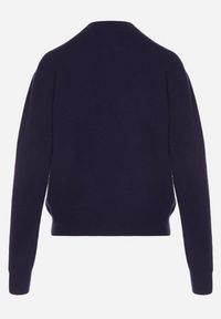 Born2be - Granatowy Sweter z Wełną i Wiskozą o Prostym Fasonie z Półgolfem Giolera. Okazja: na spotkanie biznesowe, do pracy, na co dzień. Kolor: niebieski. Materiał: wełna, wiskoza. Długość rękawa: długi rękaw. Długość: długie. Styl: biznesowy, casual, elegancki #3