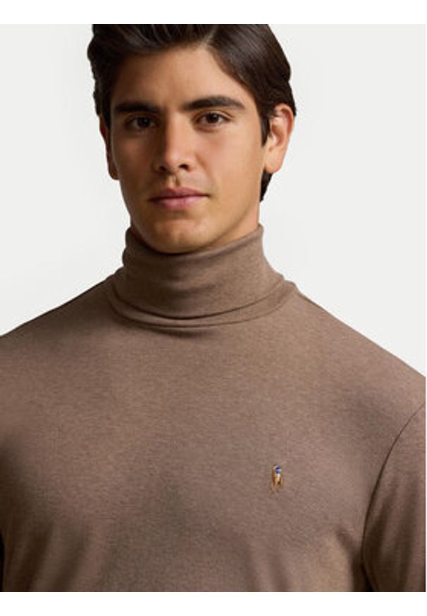 Polo Ralph Lauren Golf 710760126026 Brązowy Regular Fit. Typ kołnierza: golf, polo. Kolor: brązowy. Materiał: bawełna