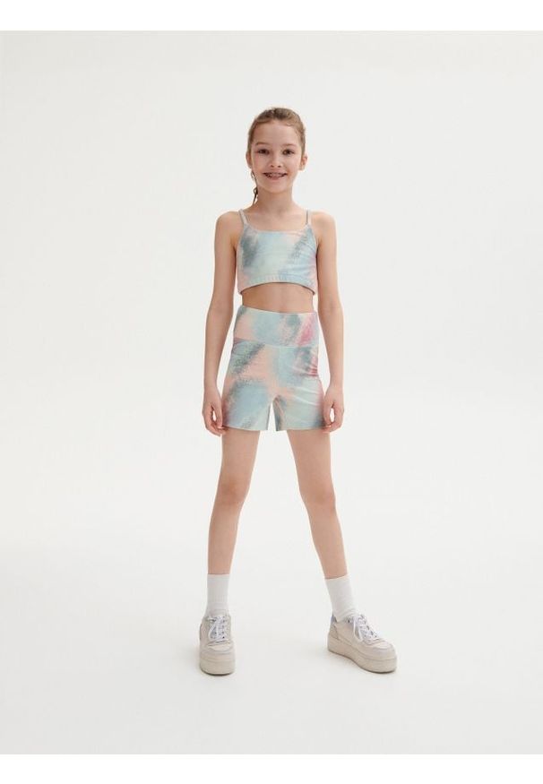 Reserved - Sportowy top na ramiączkach - wielobarwny. Materiał: dzianina. Długość rękawa: na ramiączkach. Styl: sportowy