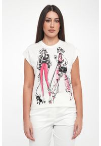 Sportalm - T-shirt damski z nadrukiem SPORTALM. Wzór: nadruk #2