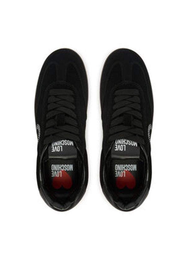 Love Moschino - LOVE MOSCHINO Sneakersy JA15402G0NIG100A Czarny. Kolor: czarny. Materiał: zamsz, skóra