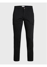Jack & Jones - Jack&Jones Spodnie materiałowe Ollie 12224001 Czarny Regular Fit. Kolor: czarny. Materiał: bawełna #7