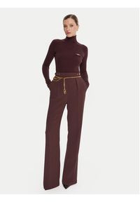 Elisabetta Franchi Spodnie materiałowe PA-099-56E2-V390 Bordowy Regular Fit. Kolor: czerwony. Materiał: syntetyk