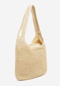 Born2be - Beżowa Pleciona Torebka Shopperka z Dwoma Rączkami Felairis. Kolor: beżowy. Styl: klasyczny, casual, elegancki, biznesowy #3