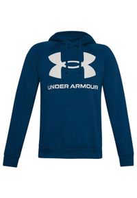 Bluza fitness męska Under Armour Rival Fleece Big Logo HD. Typ kołnierza: kaptur. Kolor: niebieski. Sport: fitness #1