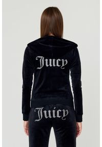 Juicy Couture - JUICY COUTURE Czarna bluza Heart Diamante. Kolor: czarny. Materiał: poliester. Styl: elegancki