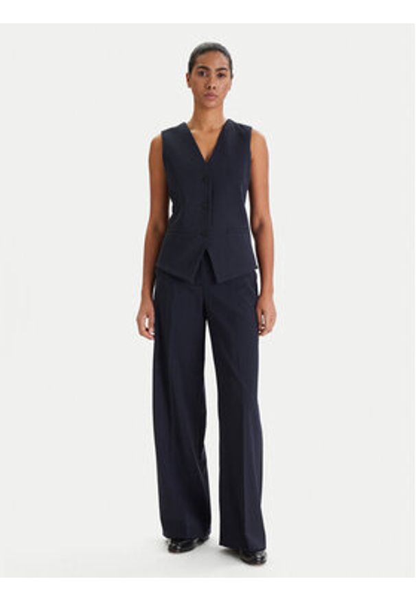 Weekend Max Mara Kamizelka garniturowa Poggio 2615911021 Granatowy Slim Fit. Kolor: niebieski. Materiał: bawełna