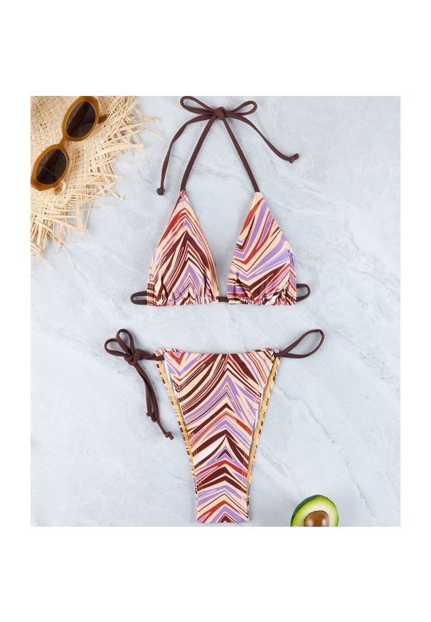Intica - Bikini wiązane szybkoschnące na plażę Marged. Kolor: wielokolorowy. Materiał: materiał