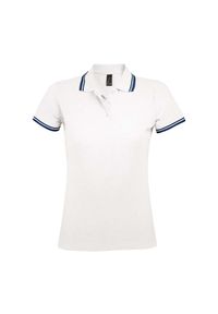 SOL'S - Damska Koszulka Polo Pasadena. Typ kołnierza: polo. Kolor: biały, wielokolorowy, niebieski