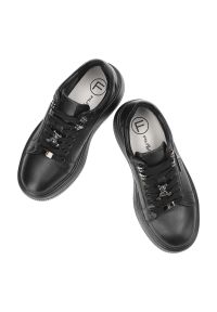 Czarne Sneakersy Filippo Modne Obuwie Damskie Na Platformie. Okazja: na co dzień, na spacer. Zapięcie: sznurówki. Kolor: czarny. Materiał: jeans, skóra. Obcas: na platformie. Styl: casual, sportowy, elegancki #6